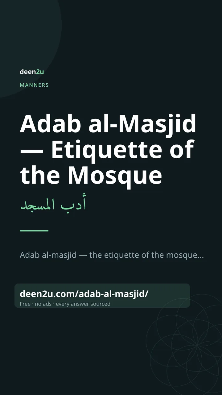 Poster: Adab al-Masjid — Etiquette of the Mosque