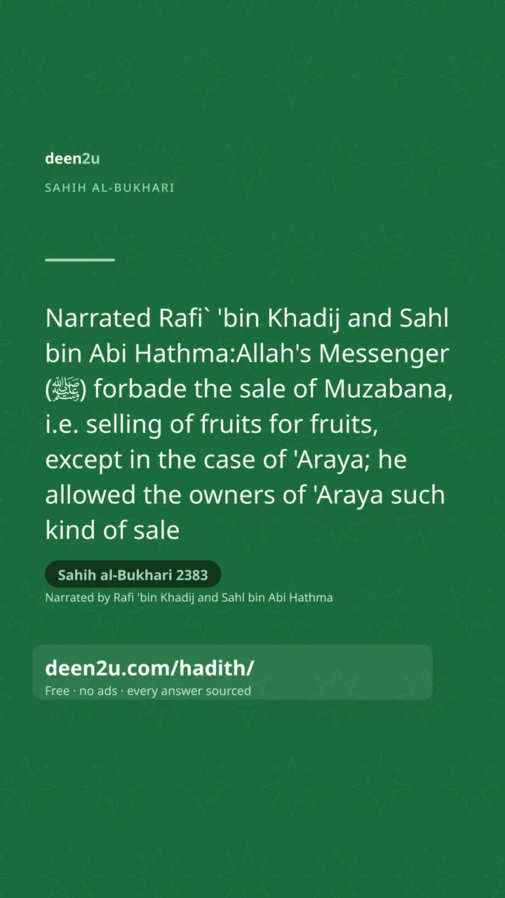 Sahih al-Bukhari 2383