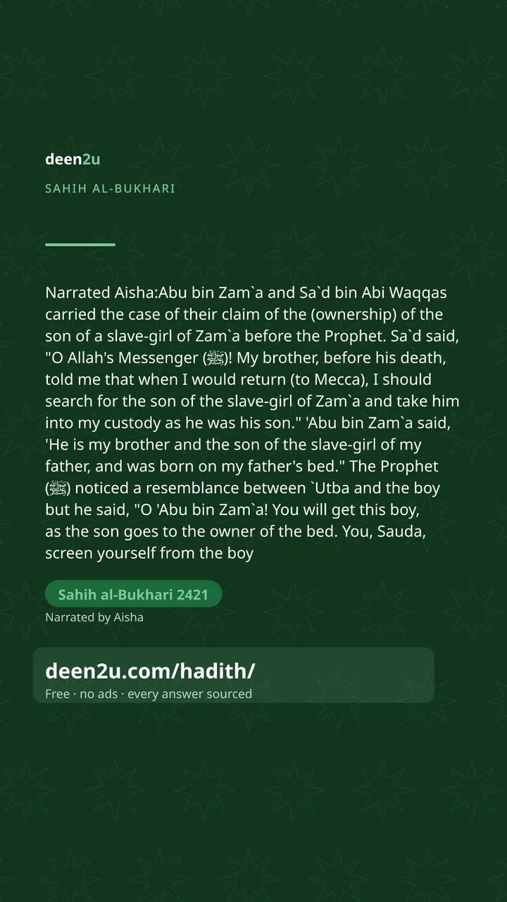 Sahih al-Bukhari 2421