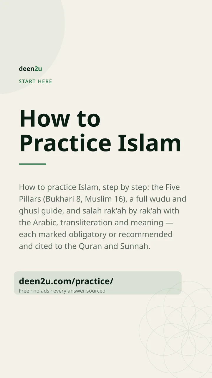 Shareable poster: How to Practice Islam