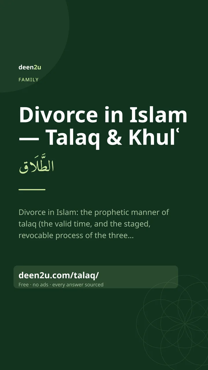 Poster: Divorce in Islam — Talaq & Khulʿ