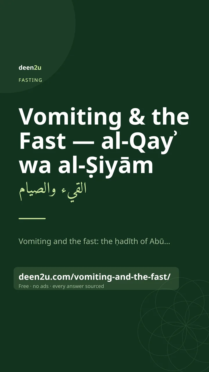 Poster: Vomiting & the Fast — al-Qayʾ wa al-Ṣiyām