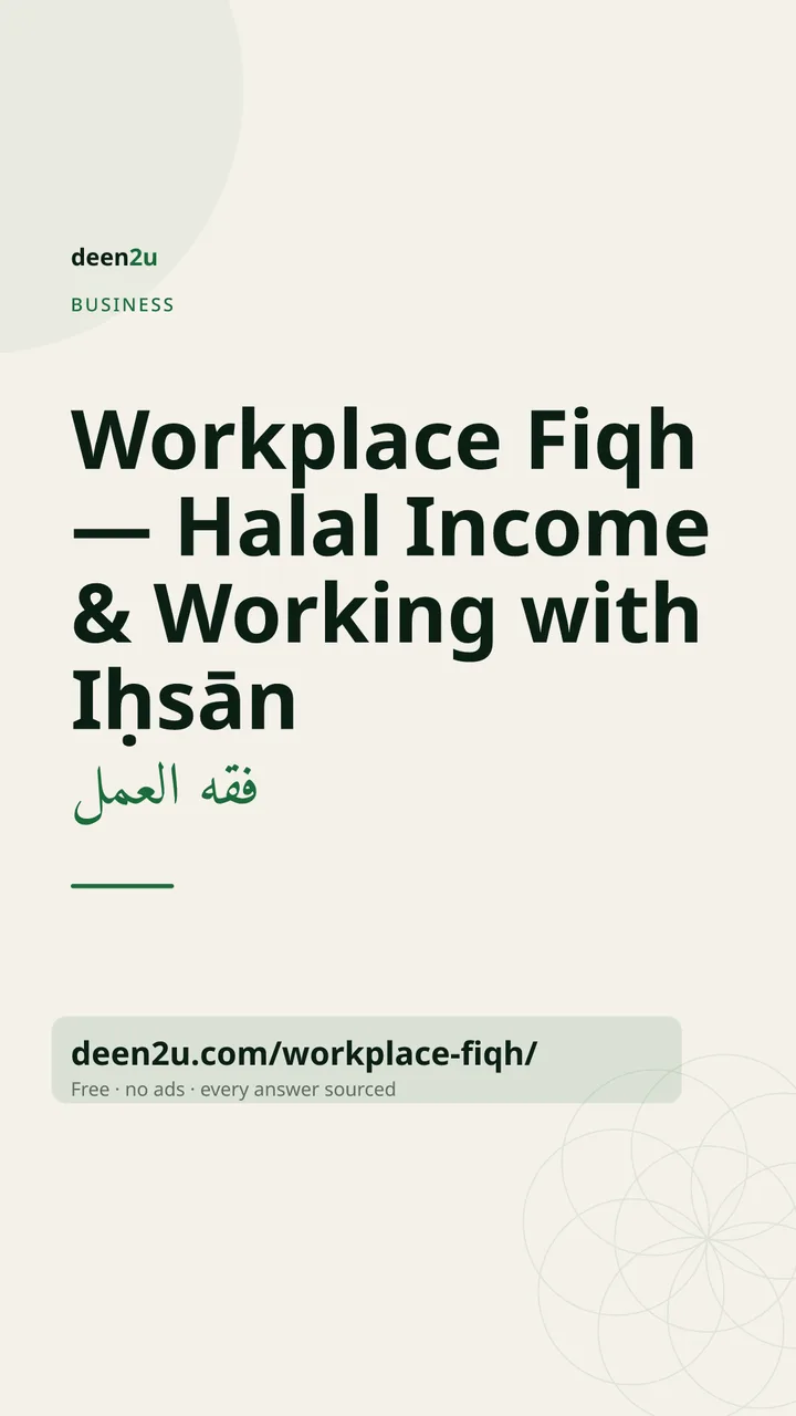 Poster: Workplace Fiqh — Halal Income & Working with Iḥsān