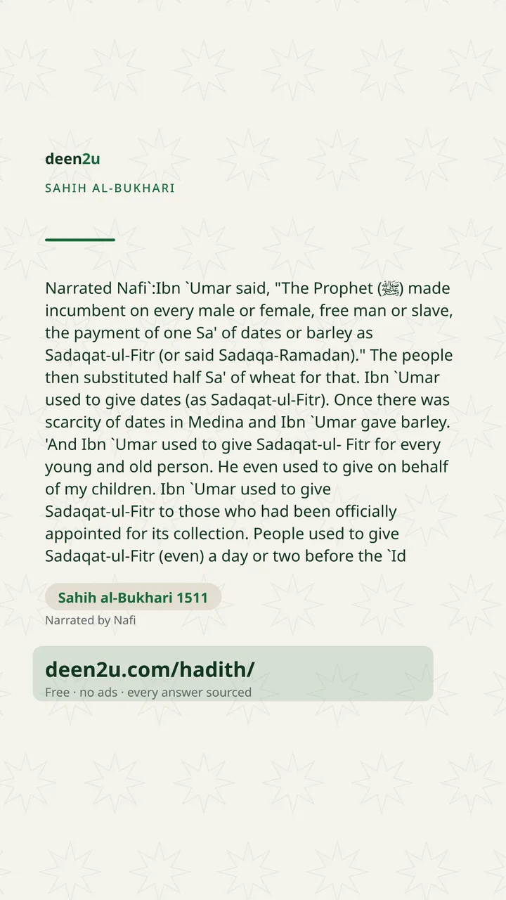 Sahih al-Bukhari 1511