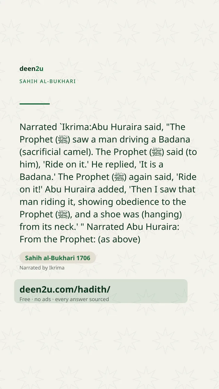 Sahih al-Bukhari 1706
