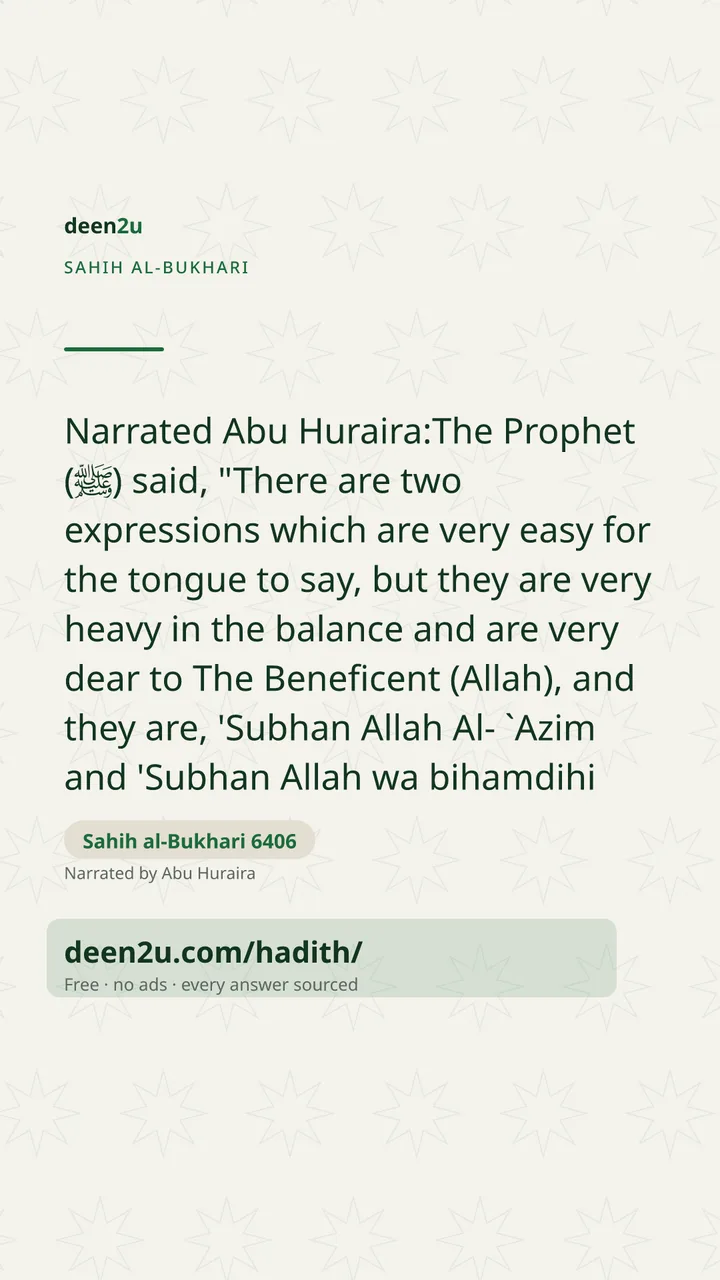 Sahih al-Bukhari 6406