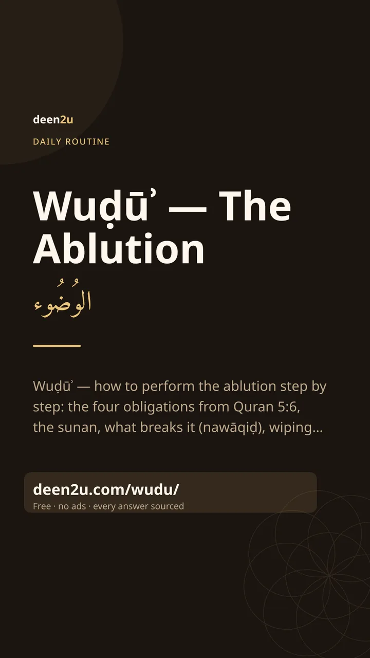 Shareable poster: Wuḍūʾ — The Ablution
