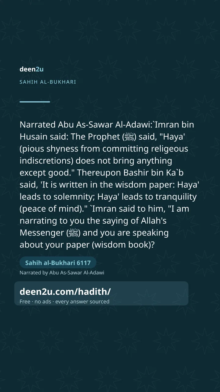 Sahih al-Bukhari 6117