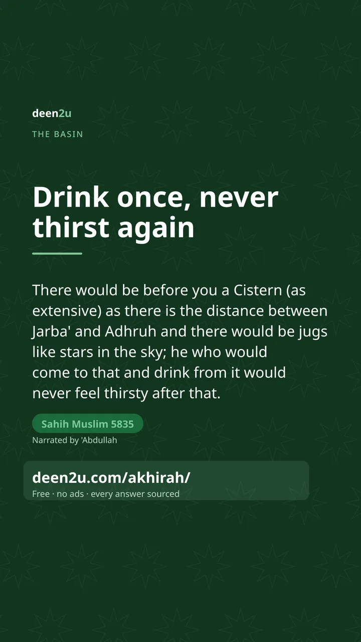 Poster: Drink once, never thirst again