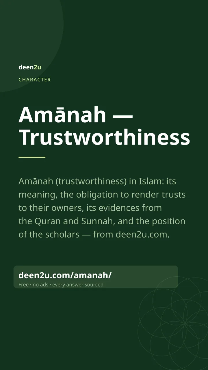 Poster: Amānah — Trustworthiness