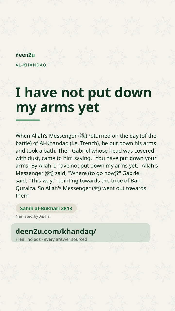 Poster: I have not put down my arms yet