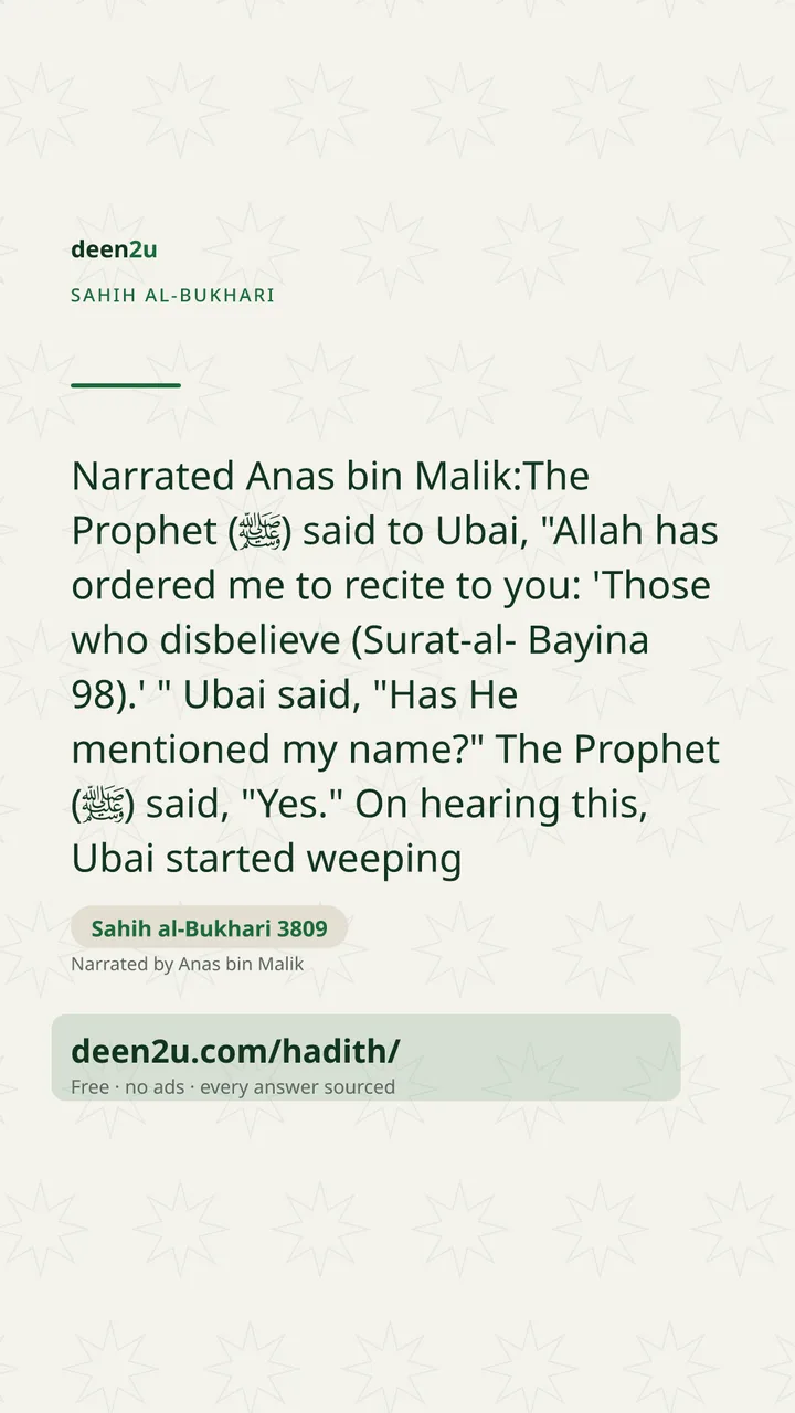 Sahih al-Bukhari 3809