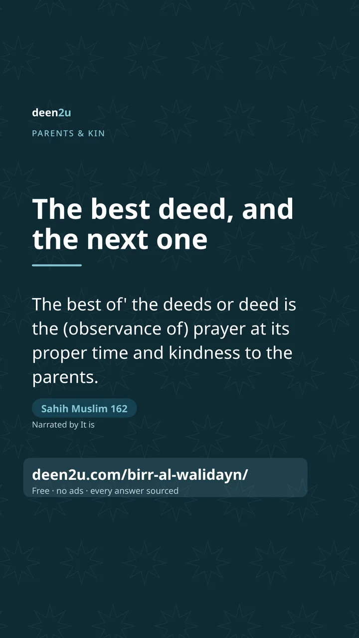 Poster: The best deed, and the next one