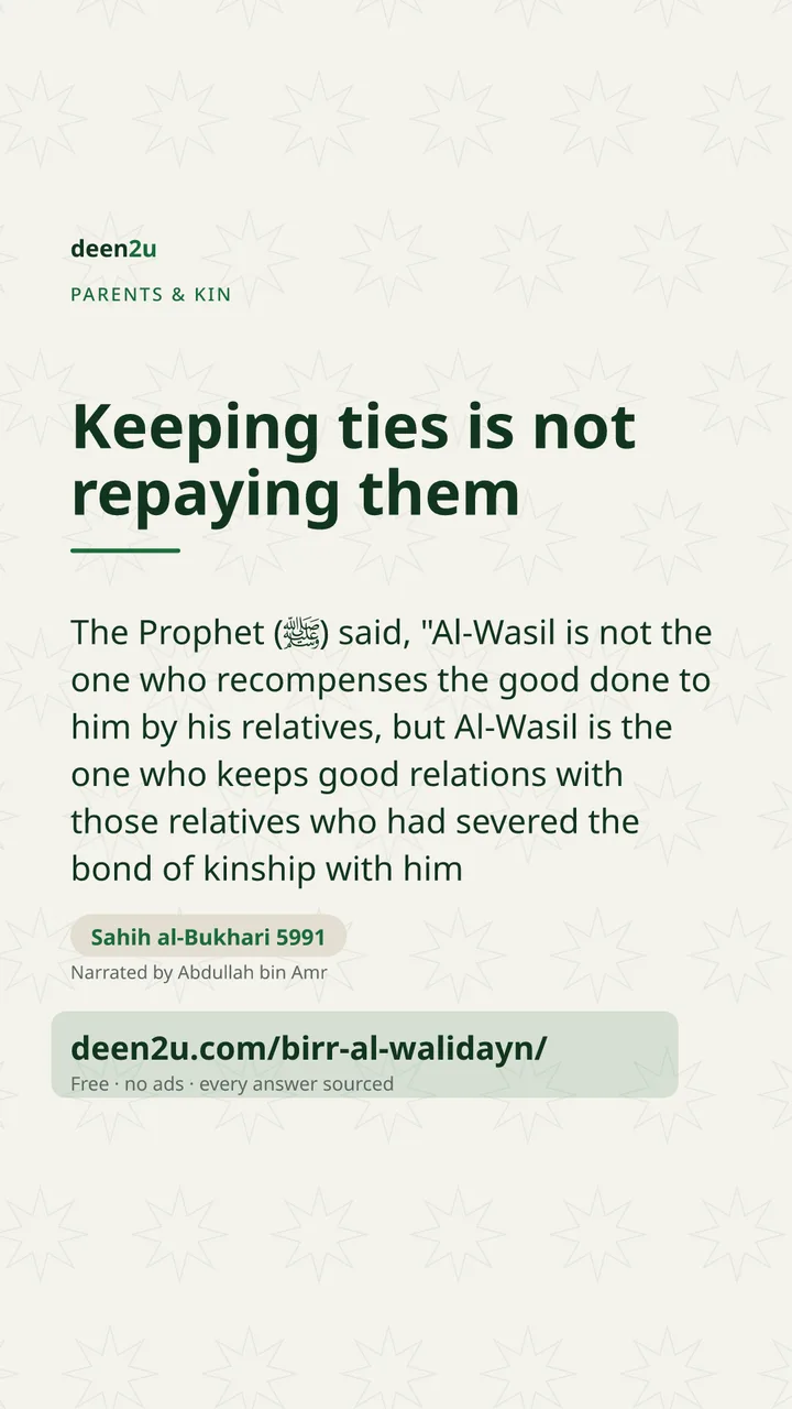 Poster: Keeping ties is not repaying them