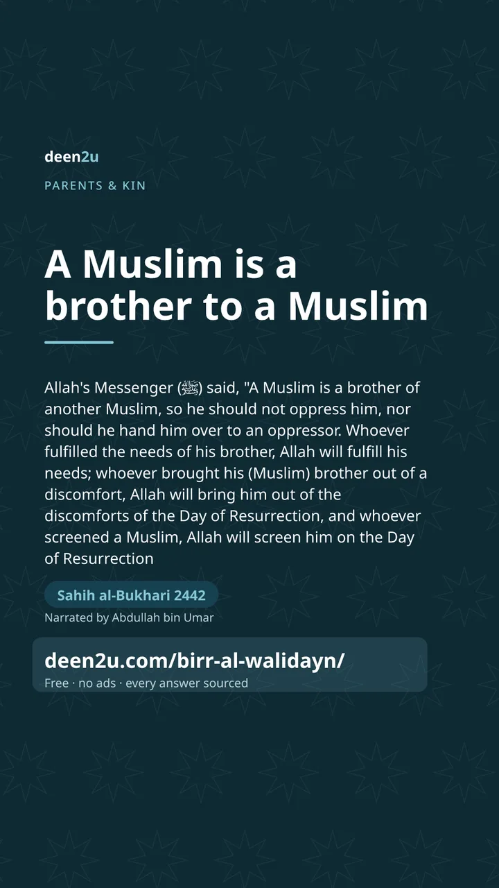 Poster: A Muslim is a brother to a Muslim