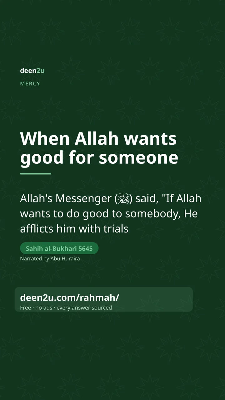 Poster: When Allah wants good for someone