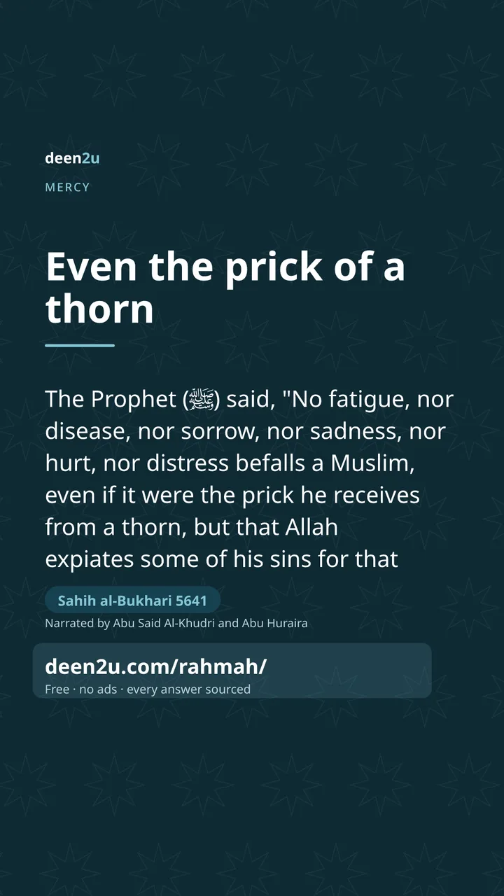 Poster: Even the prick of a thorn