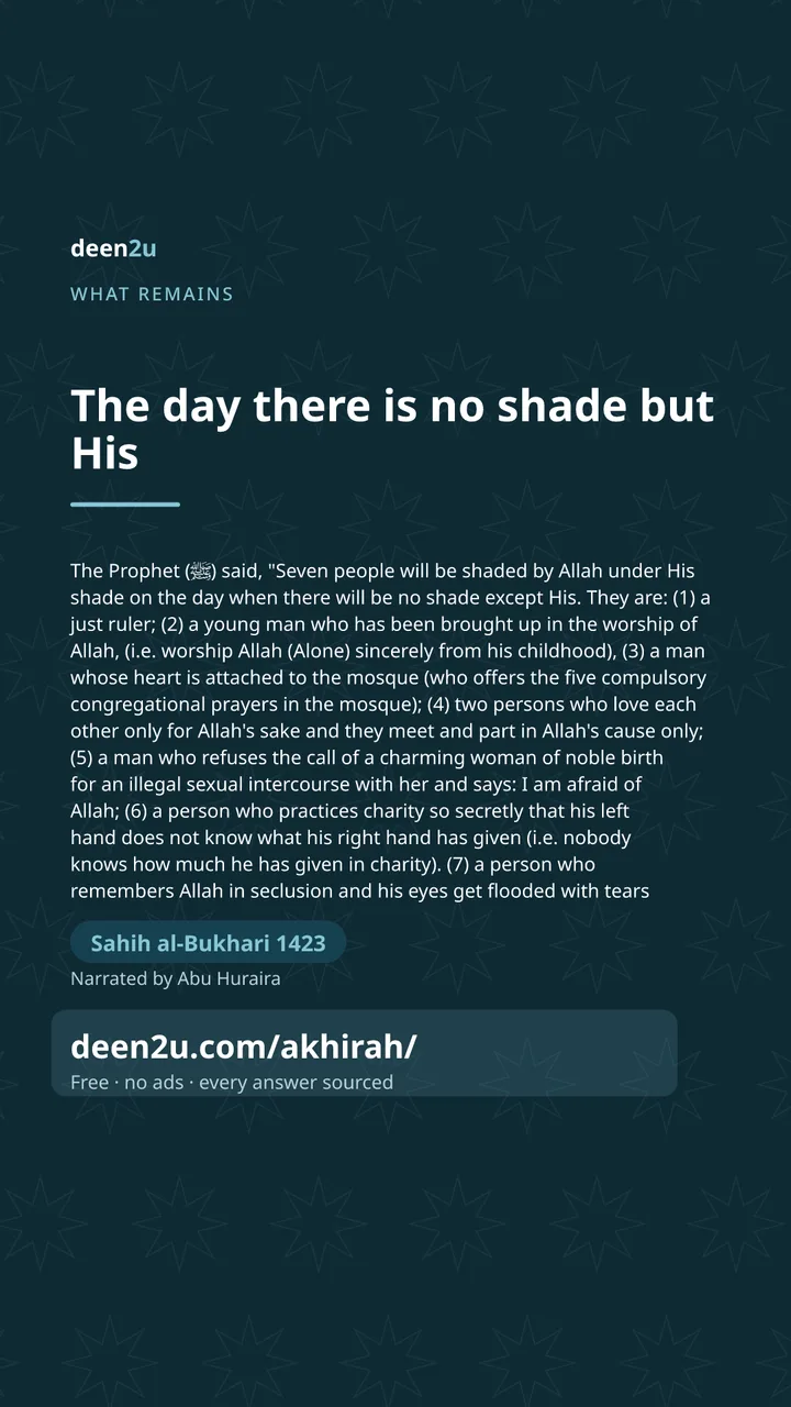 Poster: The day there is no shade but His