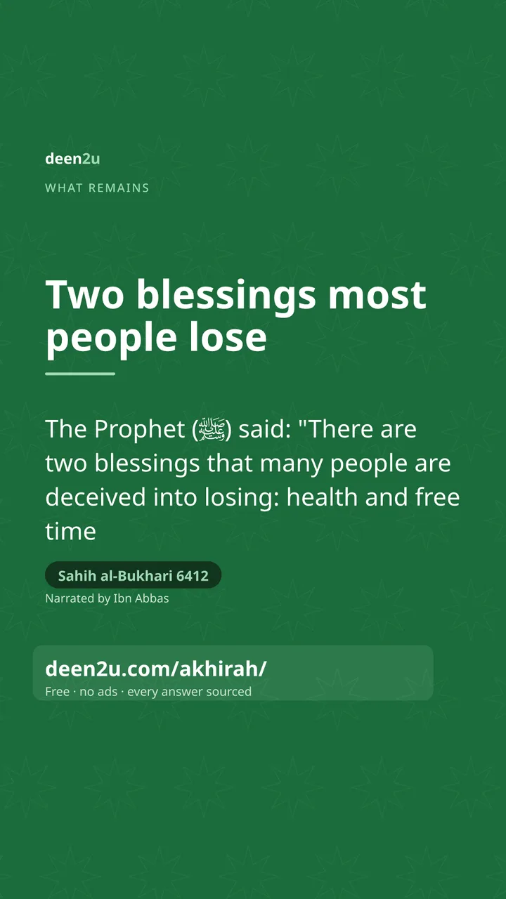Poster: Two blessings most people lose