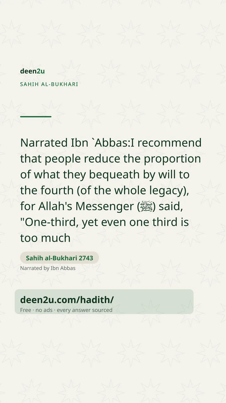 Sahih al-Bukhari 2743