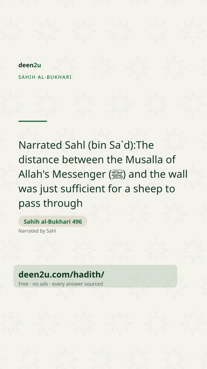 Sahih al-Bukhari 496
