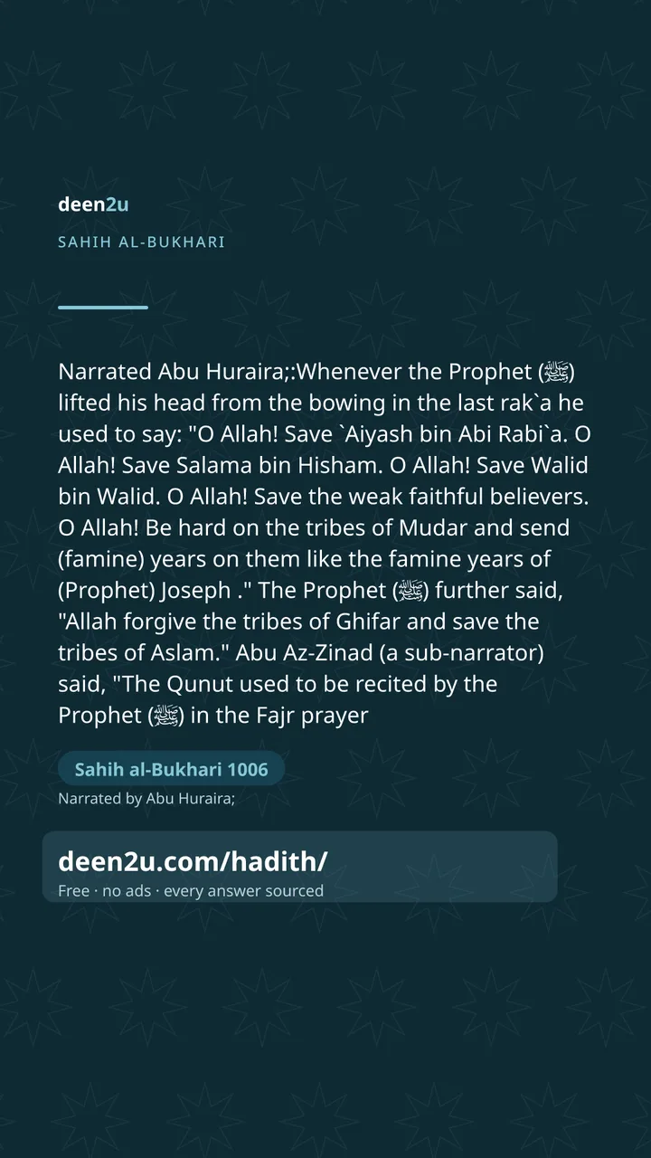 Sahih al-Bukhari 1006