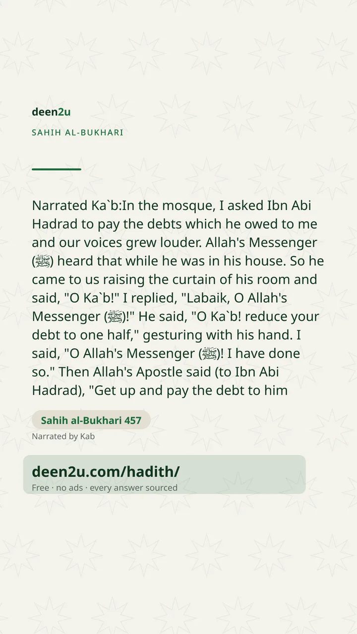 Sahih al-Bukhari 457