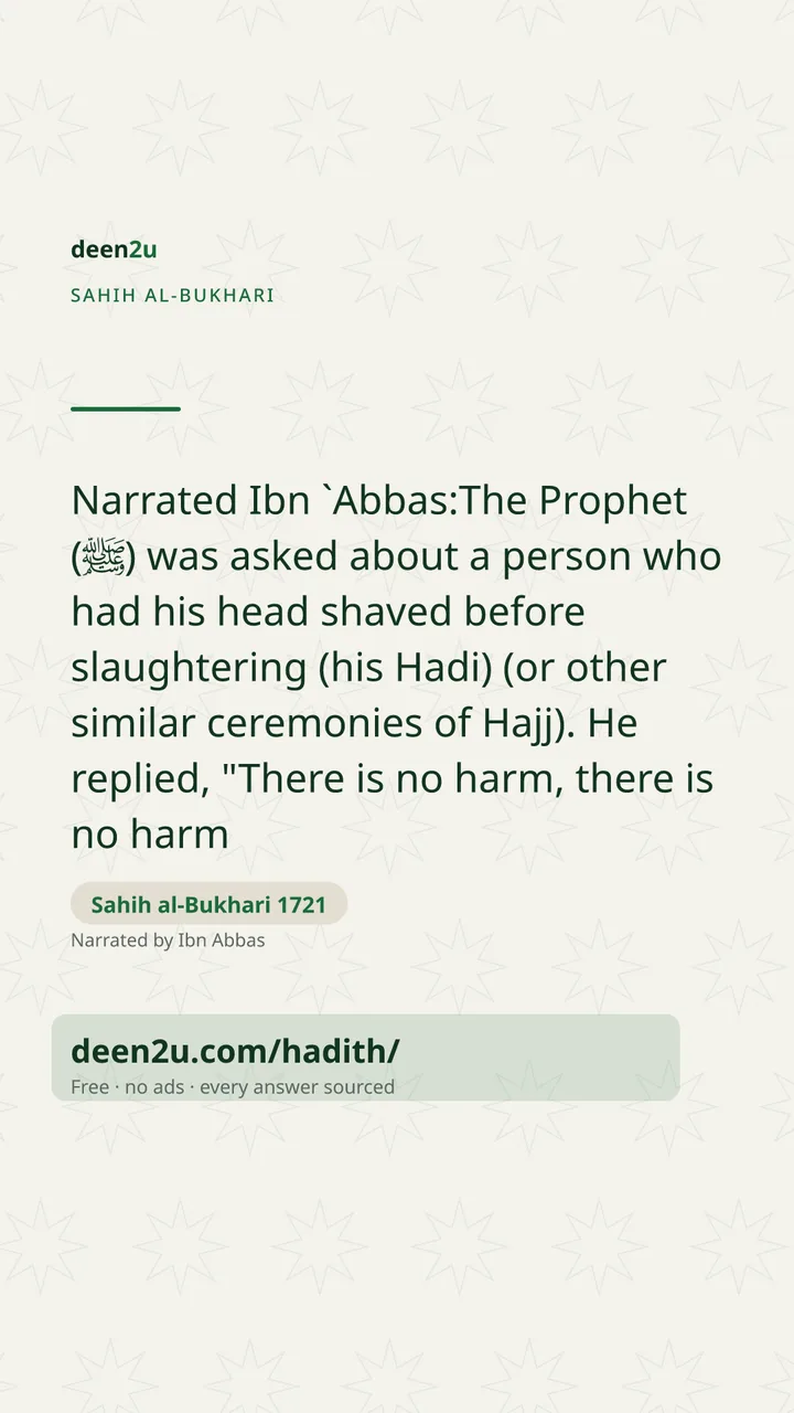 Sahih al-Bukhari 1721