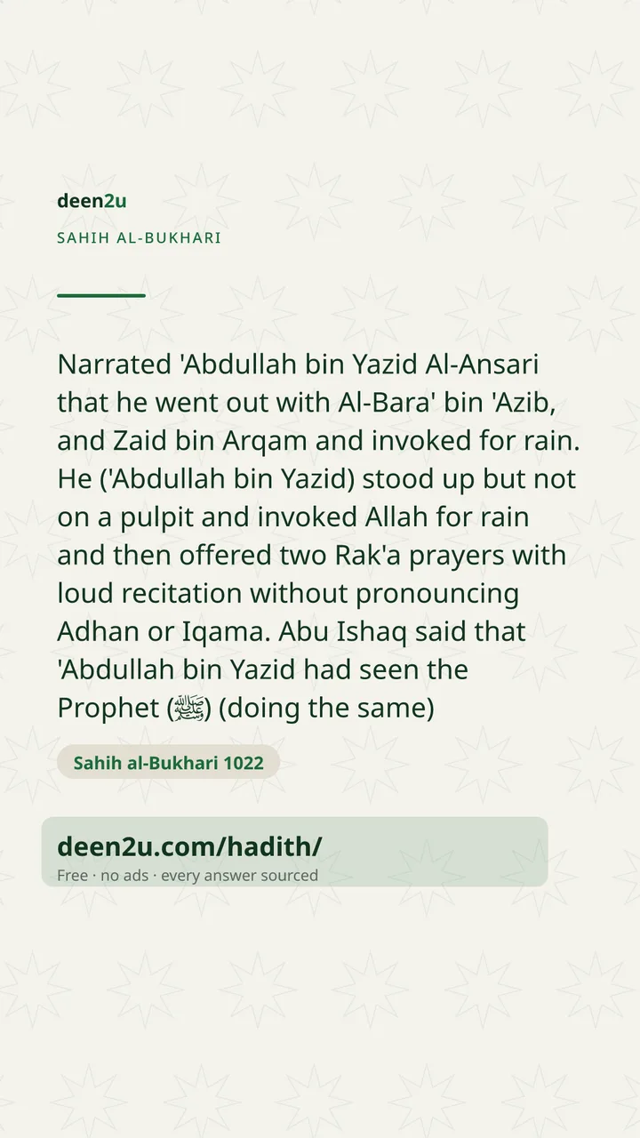 Sahih al-Bukhari 1022