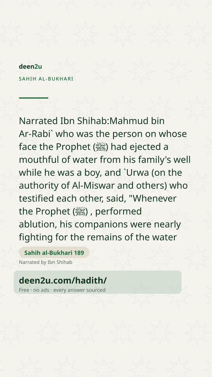 Sahih al-Bukhari 189