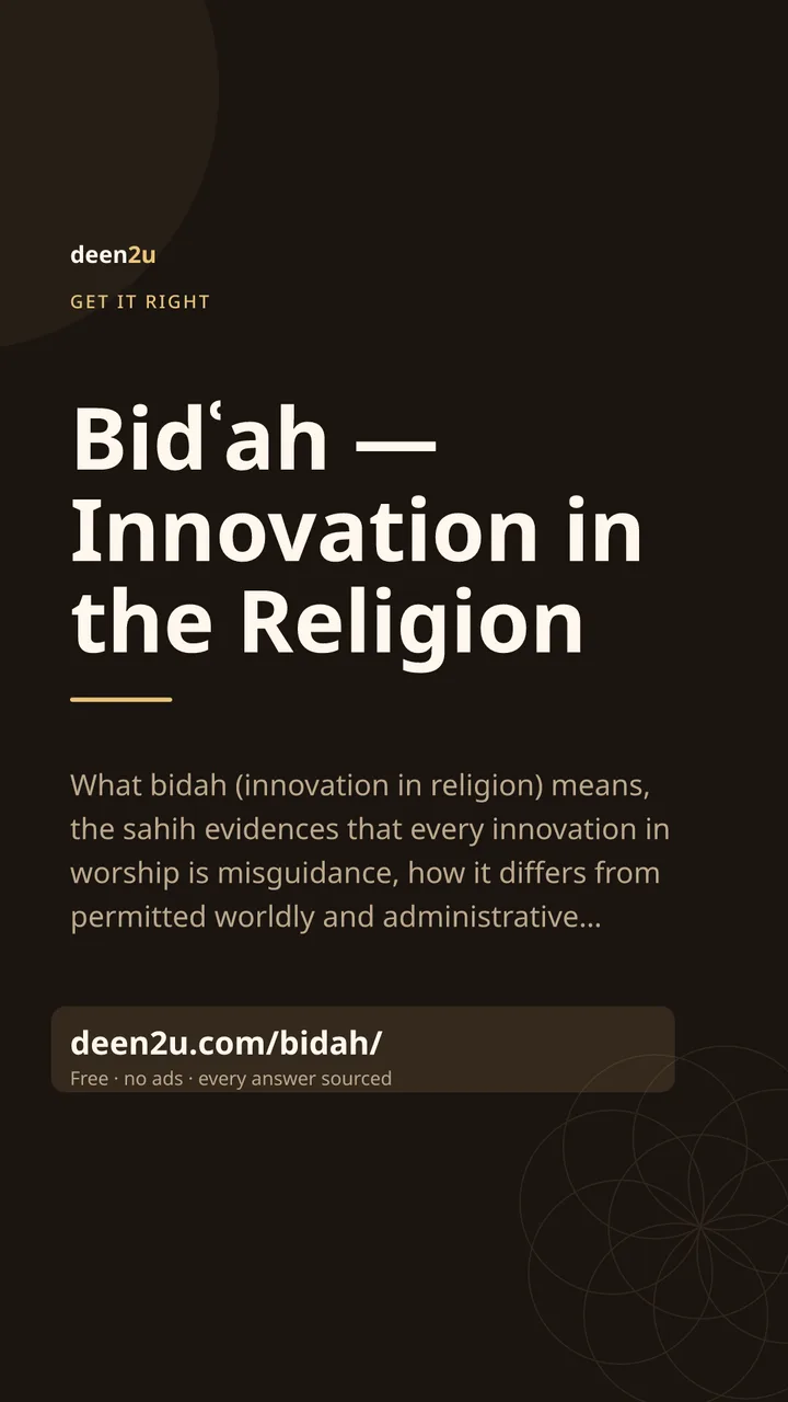 Poster: Bidʿah — Innovation in the Religion