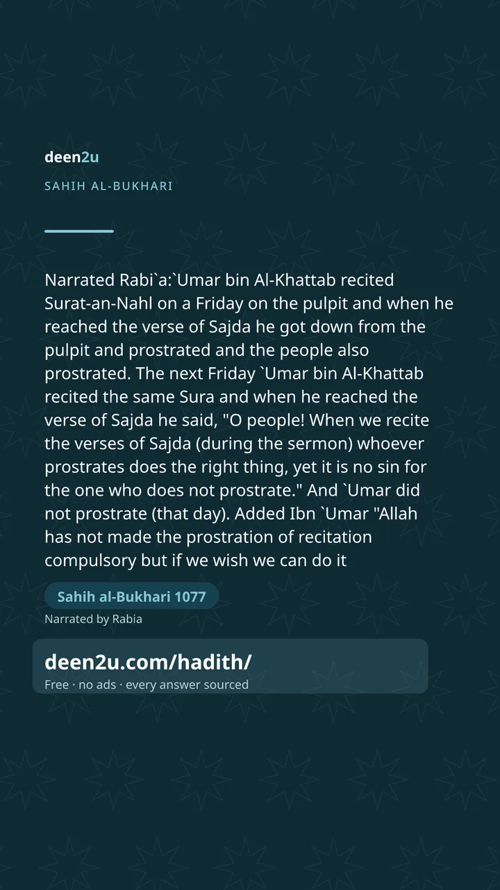 Sahih al-Bukhari 1077