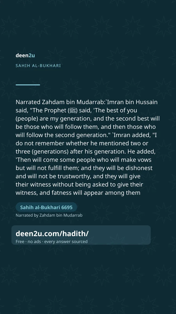 Sahih al-Bukhari 6695