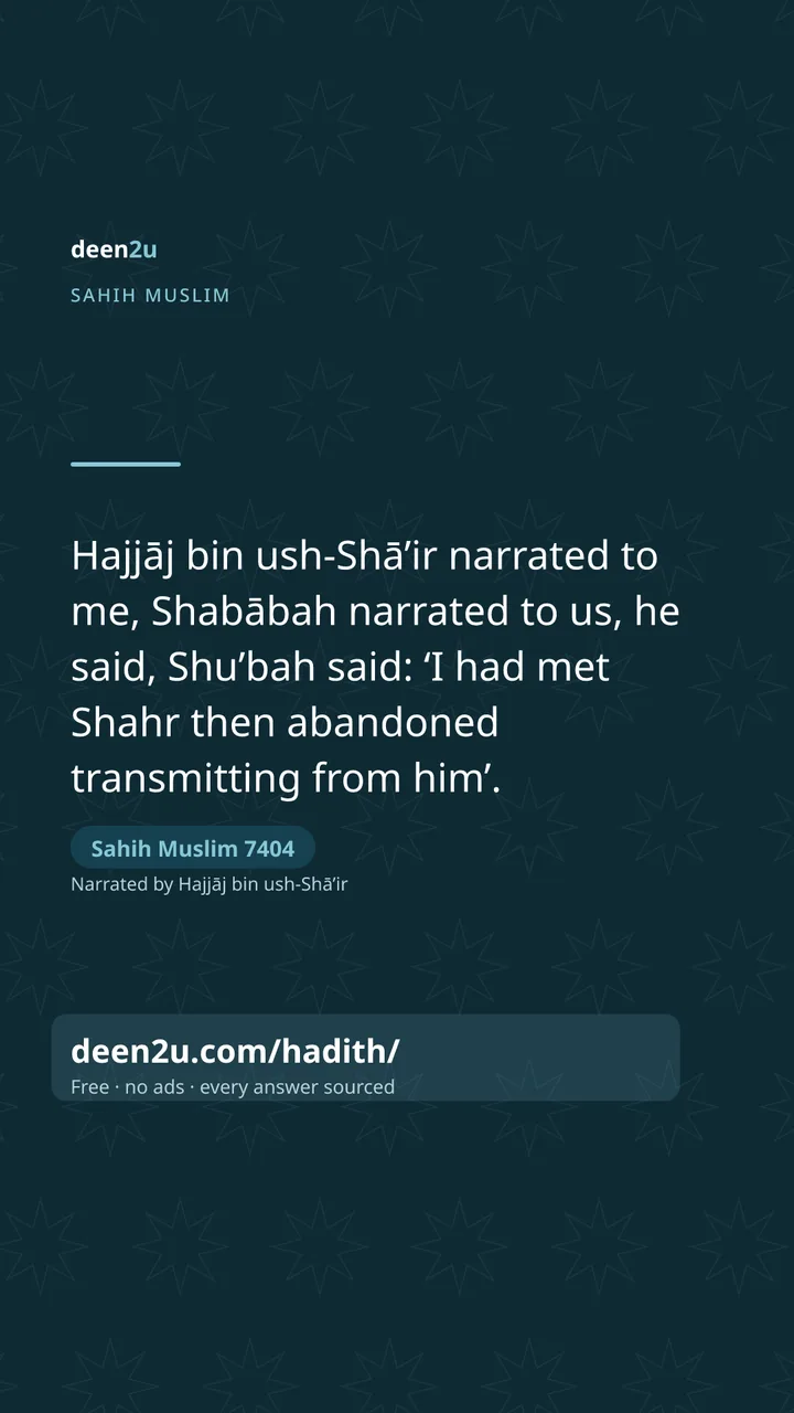 Sahih Muslim 7404