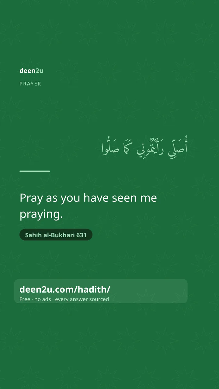 Poster: Pray as you have seen me praying.