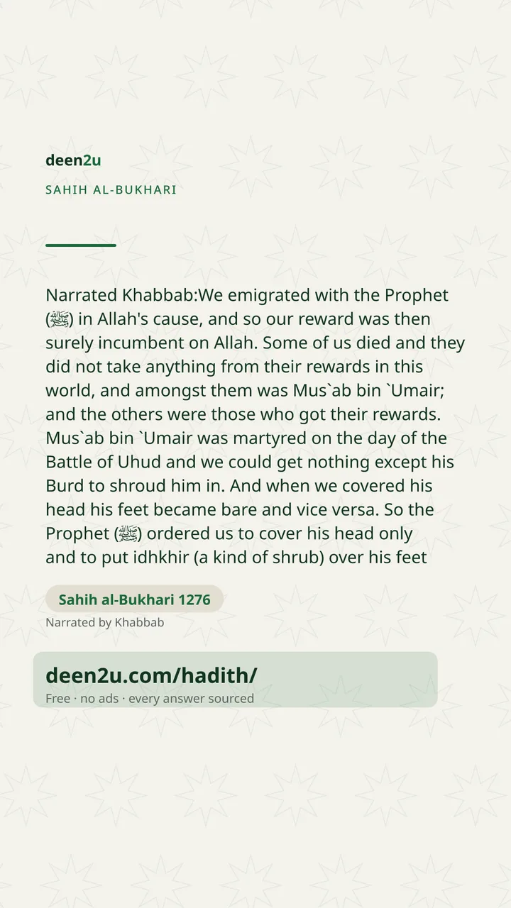 Sahih al-Bukhari 1276