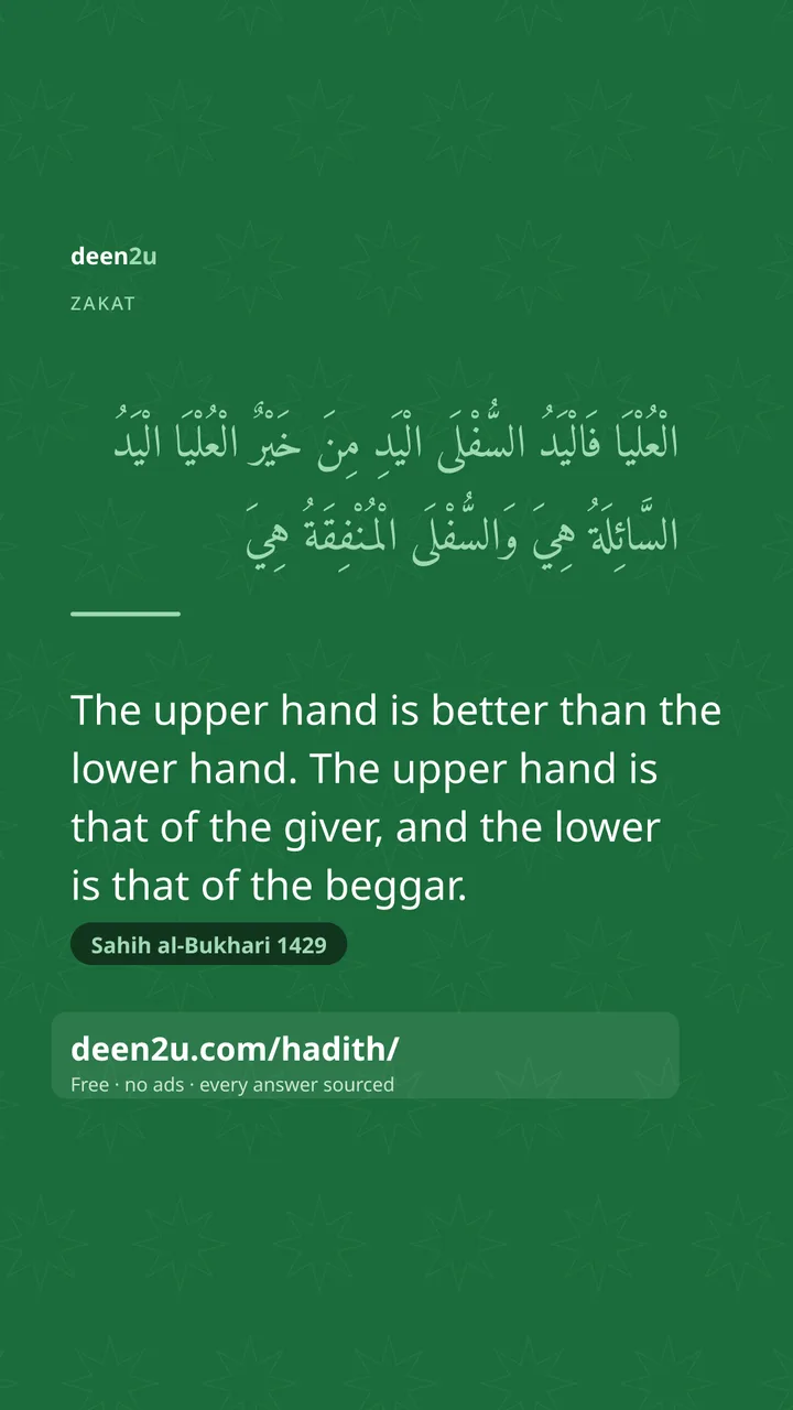 Poster: The upper hand is better than the lower hand. The upper hand…