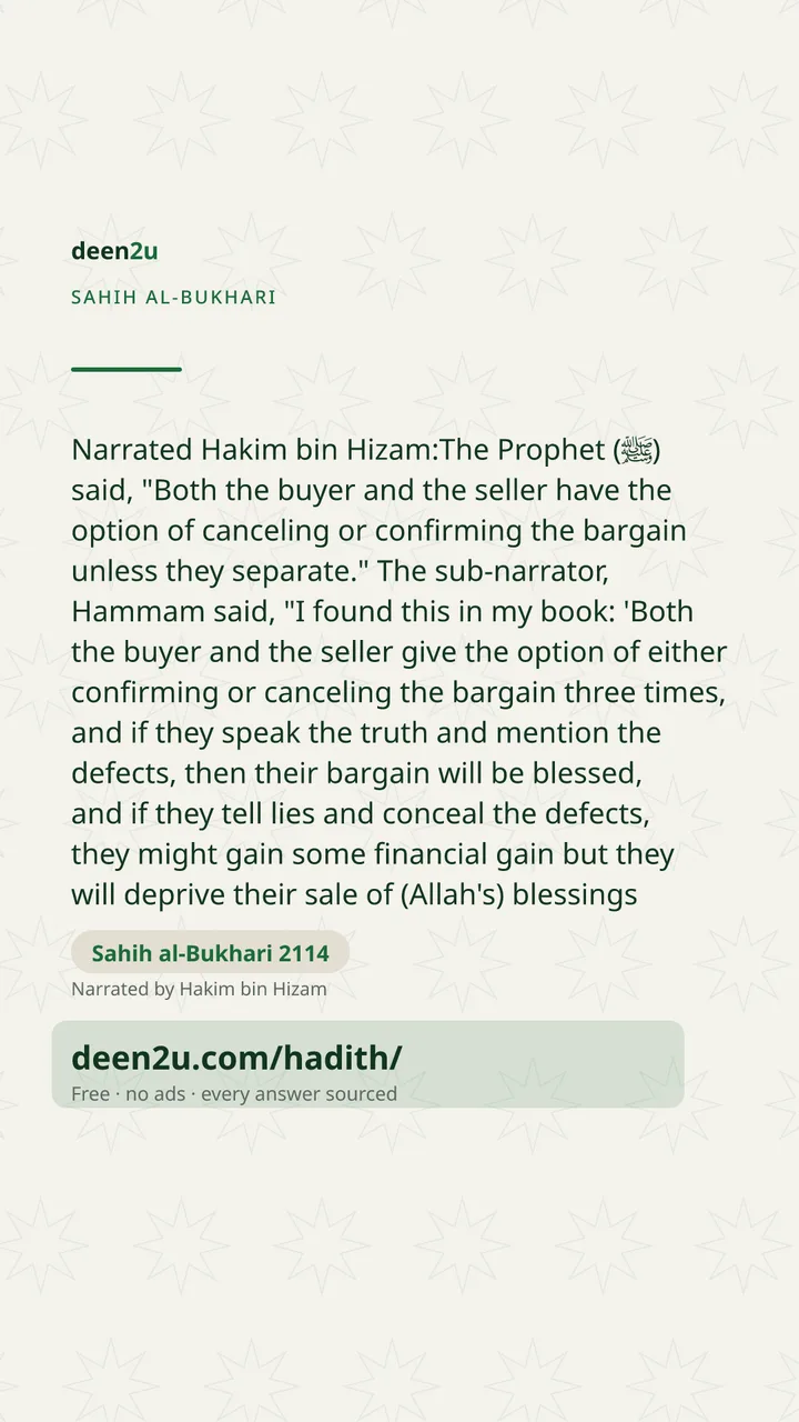 Sahih al-Bukhari 2114
