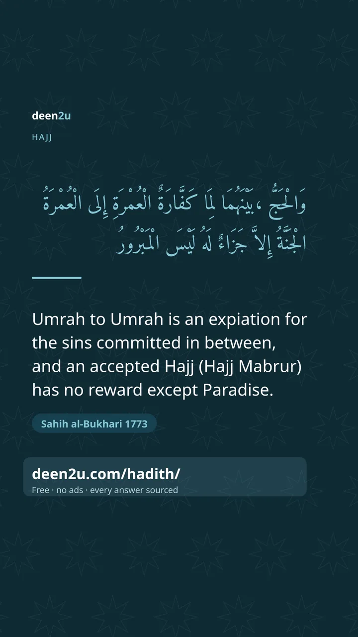 Poster: Umrah to Umrah is an expiation for the sins committed in betw…