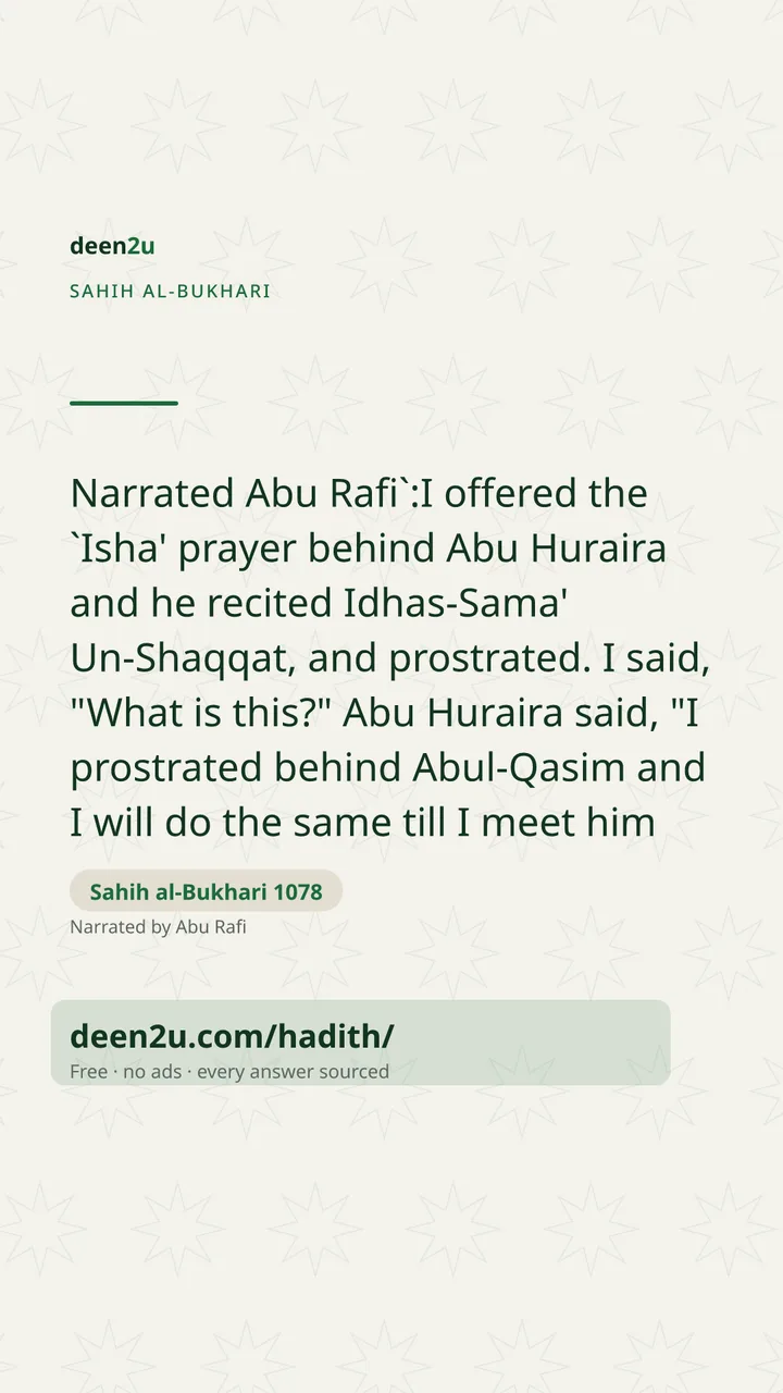 Sahih al-Bukhari 1078