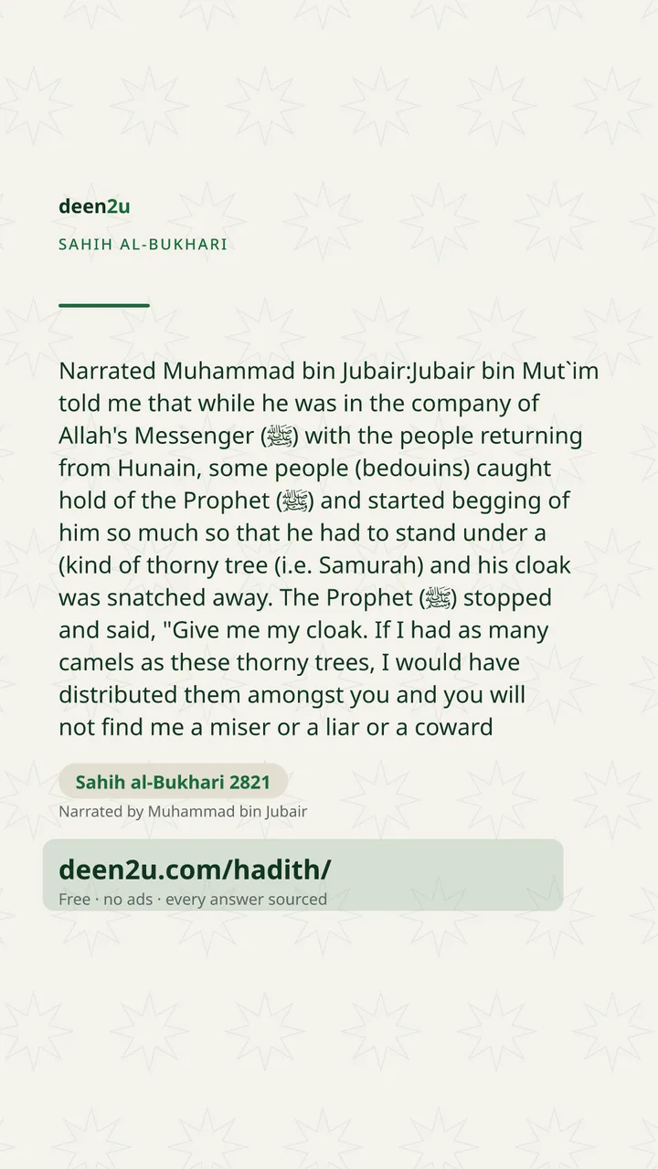 Sahih al-Bukhari 2821