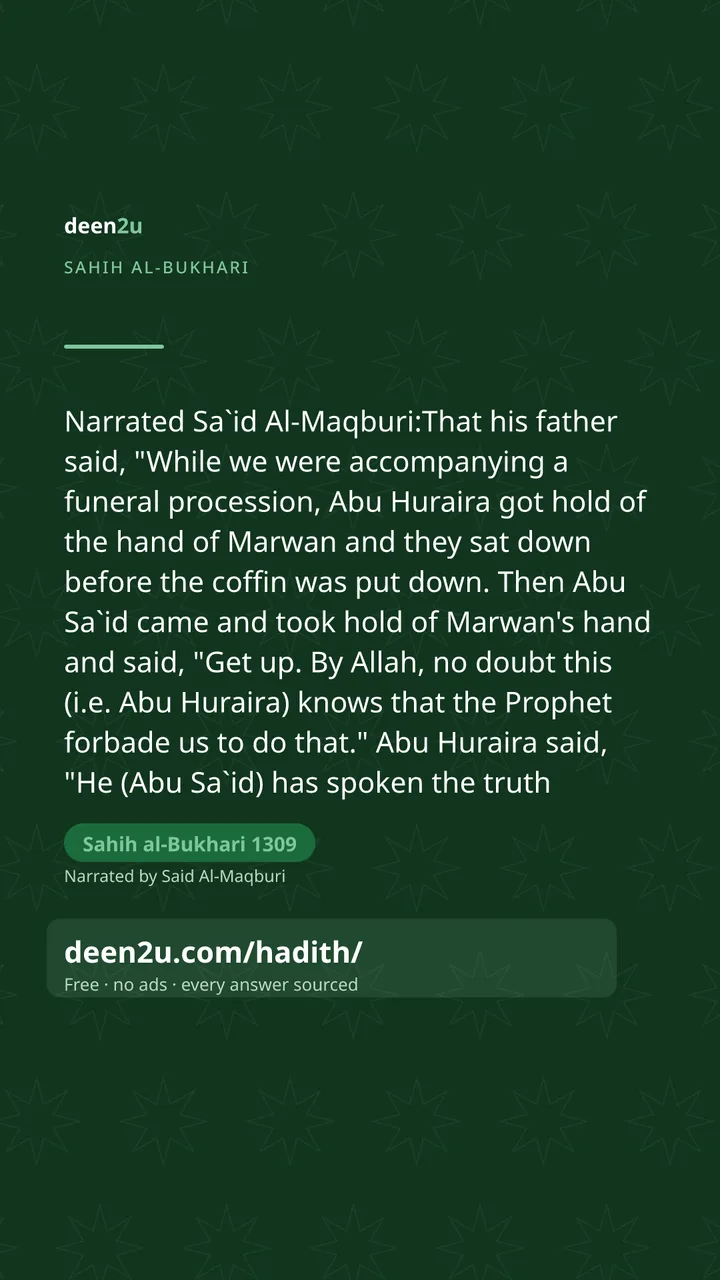 Sahih al-Bukhari 1309