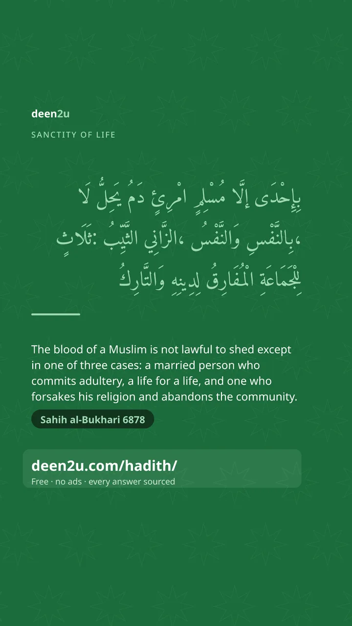 Poster: The blood of a Muslim is not lawful to shed except in one of…