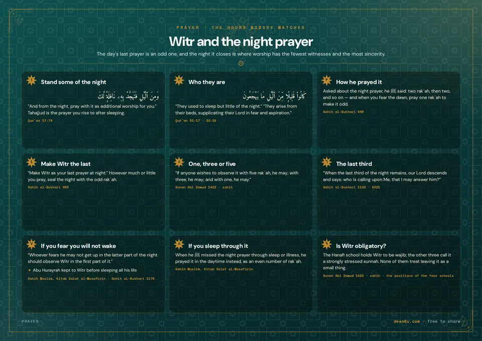Witr and the night prayer